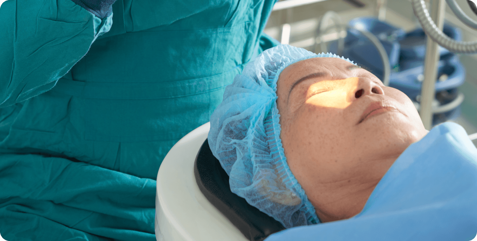 standard cataract surgery with lens replacement