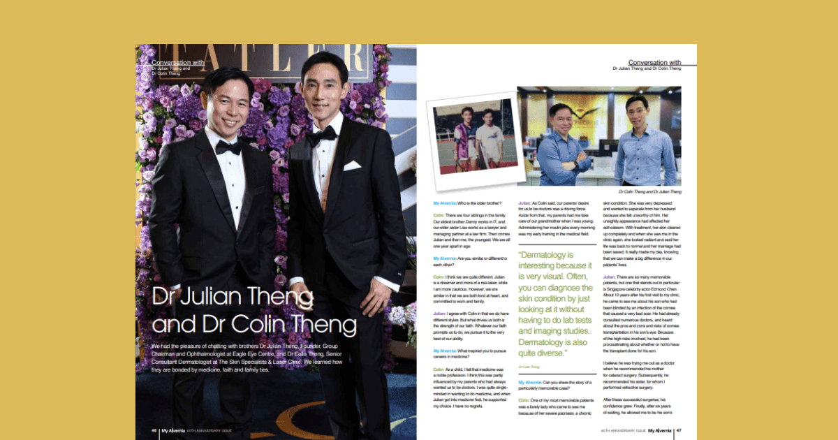 Dr. Julian Theng shares ophthalmology and brotherhood sto