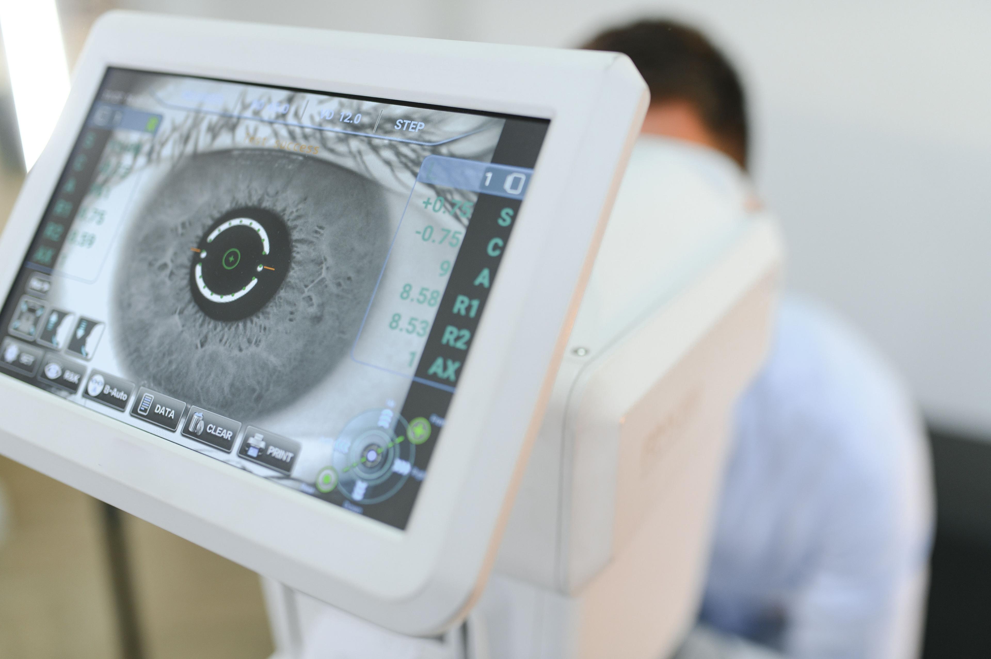 person doing an eye scan