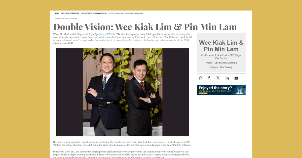 dr lim wee kiak and dr lam pin min featured in the ceo magazine
