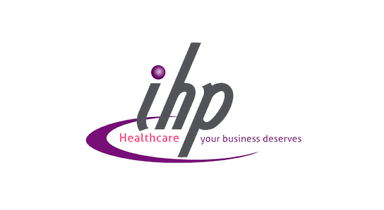 ihp healthcare logo in purple lowercase letters